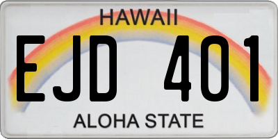 HI license plate EJD401