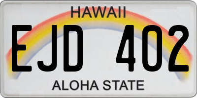 HI license plate EJD402