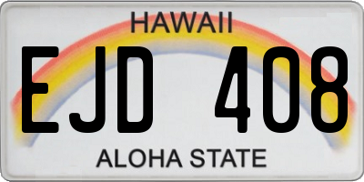 HI license plate EJD408