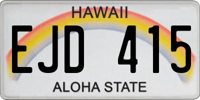 HI license plate EJD415