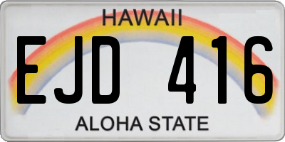 HI license plate EJD416