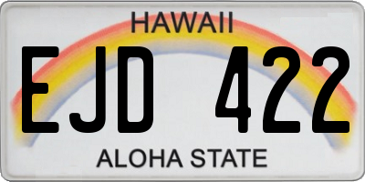HI license plate EJD422