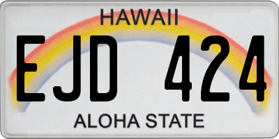 HI license plate EJD424