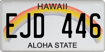 HI license plate EJD446