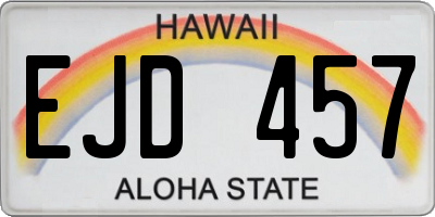 HI license plate EJD457