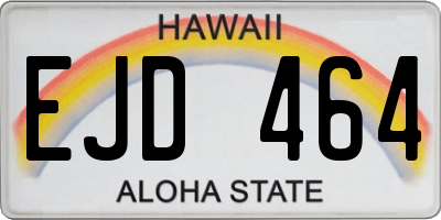 HI license plate EJD464