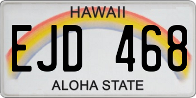 HI license plate EJD468