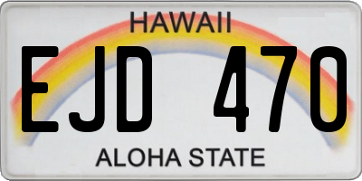 HI license plate EJD470