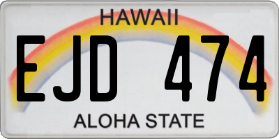 HI license plate EJD474