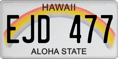 HI license plate EJD477