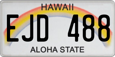 HI license plate EJD488