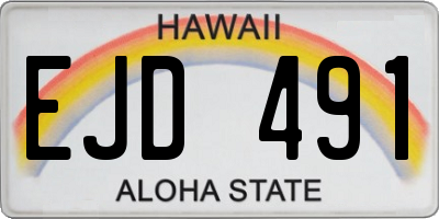 HI license plate EJD491