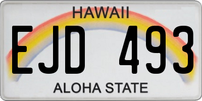 HI license plate EJD493