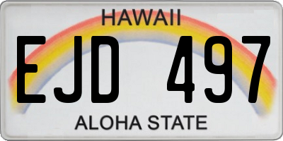 HI license plate EJD497