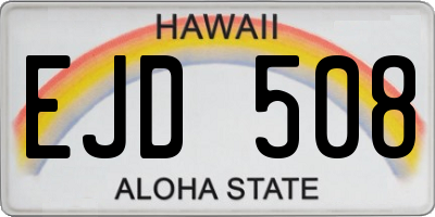 HI license plate EJD508