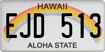 HI license plate EJD513