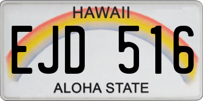 HI license plate EJD516