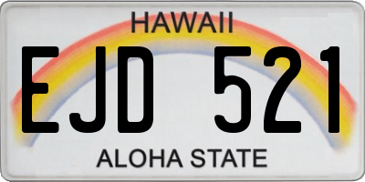 HI license plate EJD521
