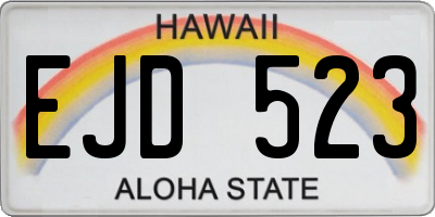 HI license plate EJD523
