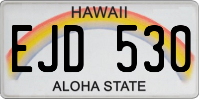 HI license plate EJD530