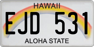 HI license plate EJD531