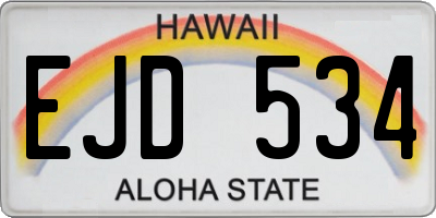 HI license plate EJD534