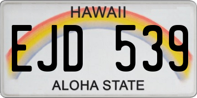 HI license plate EJD539