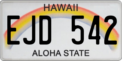 HI license plate EJD542