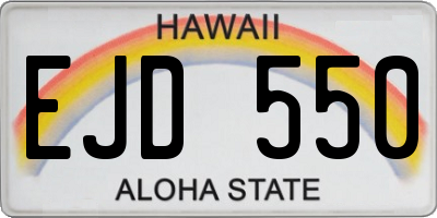 HI license plate EJD550