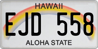 HI license plate EJD558