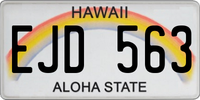 HI license plate EJD563