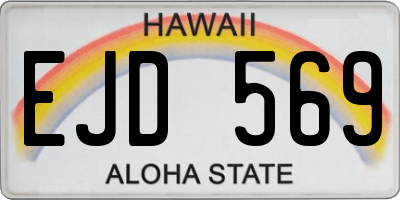 HI license plate EJD569