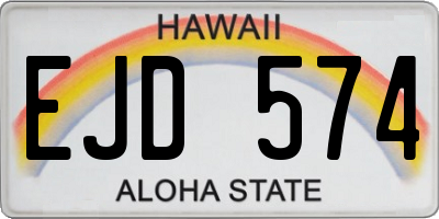 HI license plate EJD574
