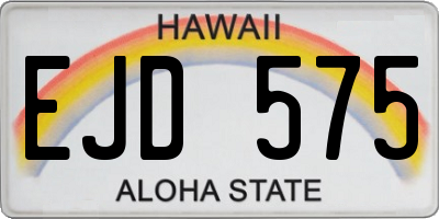 HI license plate EJD575