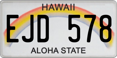 HI license plate EJD578