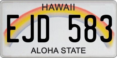 HI license plate EJD583