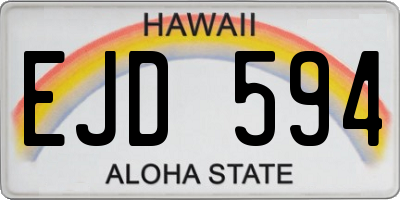 HI license plate EJD594