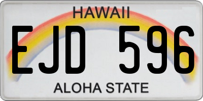 HI license plate EJD596