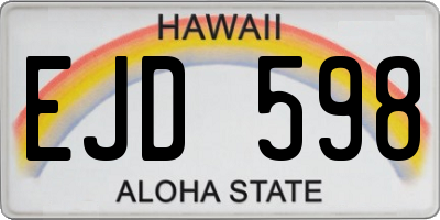HI license plate EJD598