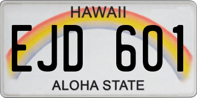 HI license plate EJD601