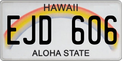 HI license plate EJD606