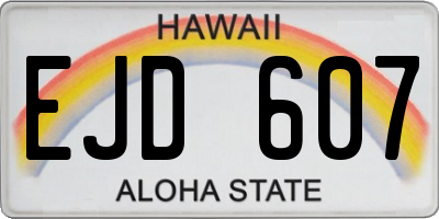 HI license plate EJD607