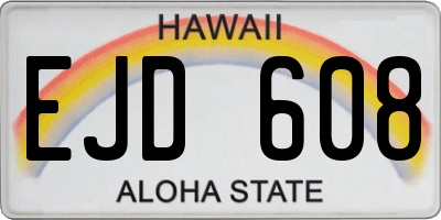 HI license plate EJD608