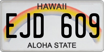 HI license plate EJD609