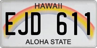 HI license plate EJD611