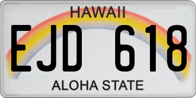 HI license plate EJD618