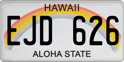 HI license plate EJD626
