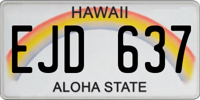 HI license plate EJD637