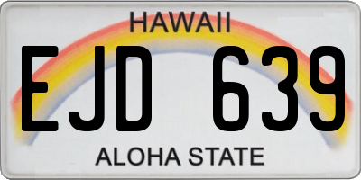 HI license plate EJD639