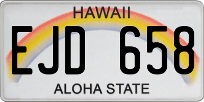 HI license plate EJD658